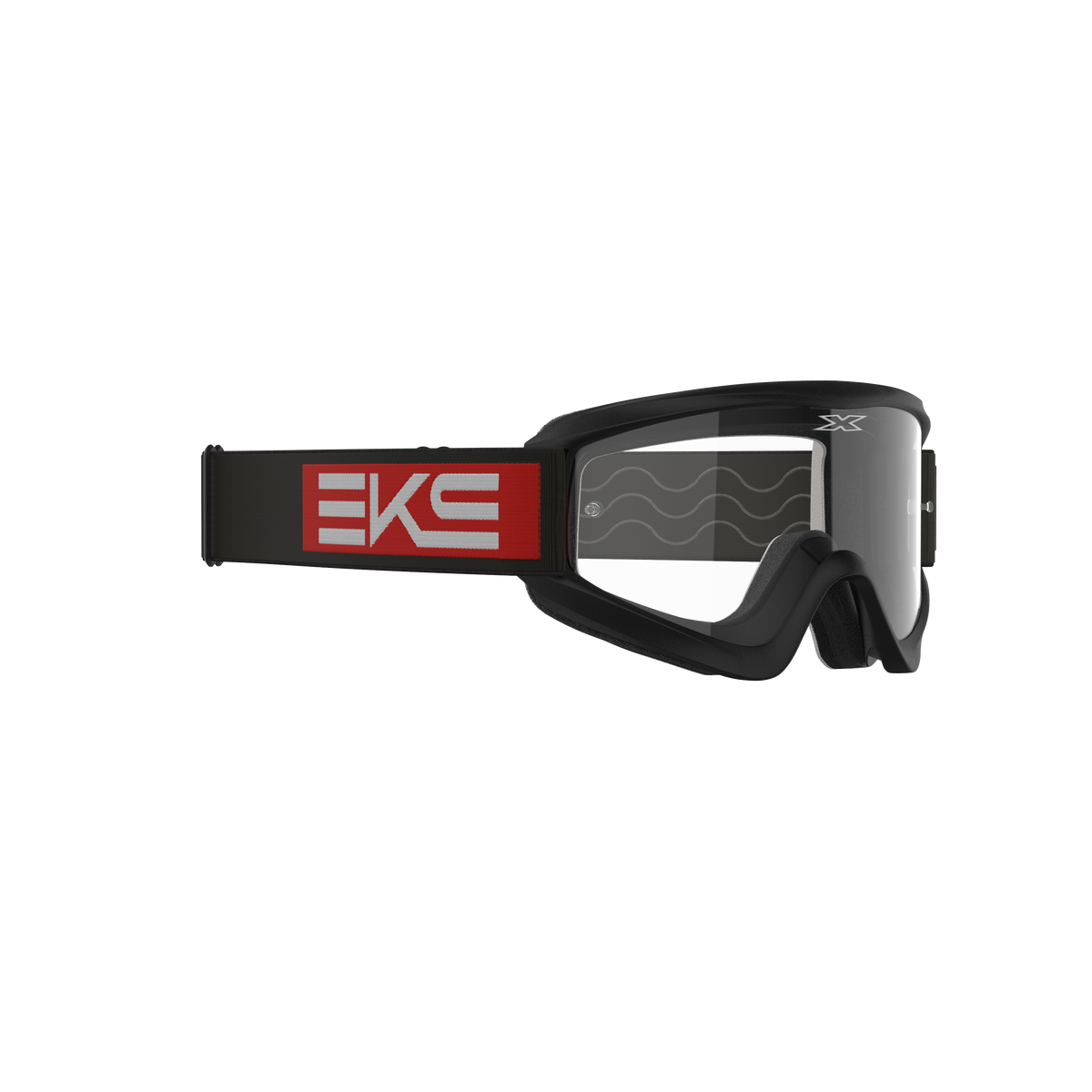 GOX Flat-Out Goggle EKS Black Red - Clear