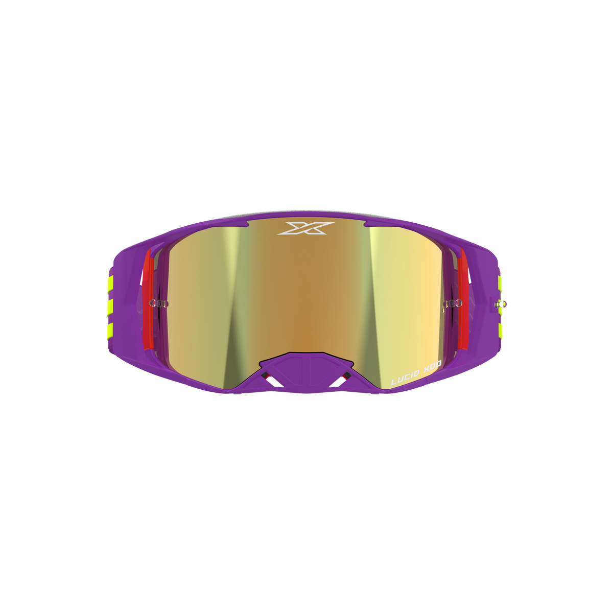 Lucid Goggle EKS Flag Purple Flo Yellow - Gold Mirror Lens