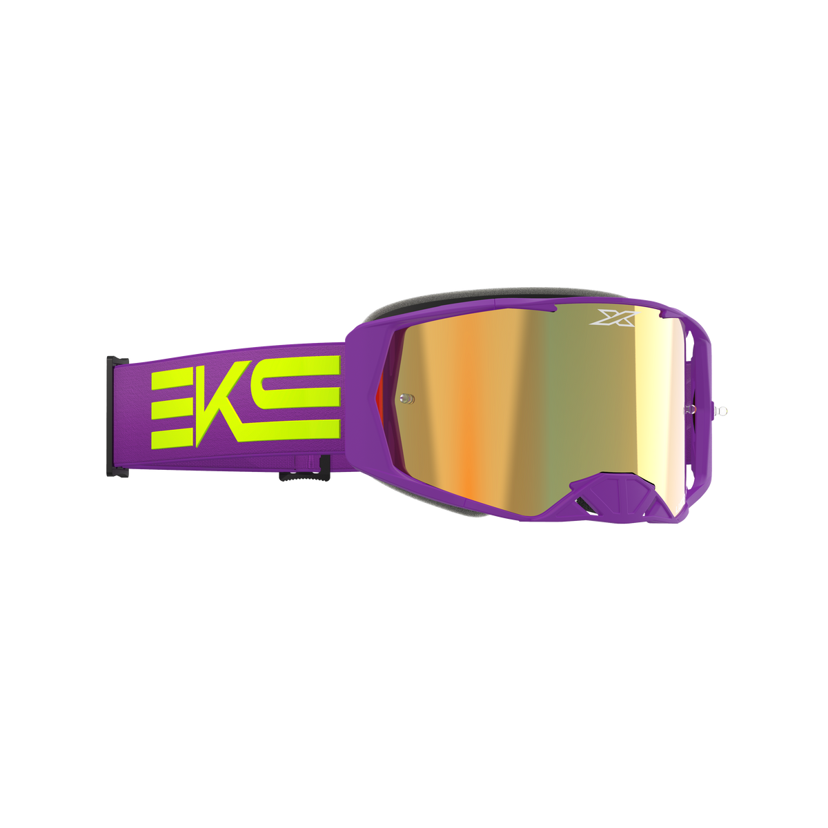 Lucid Goggle EKS Flag Purple Flo Yellow - Gold Mirror Lens