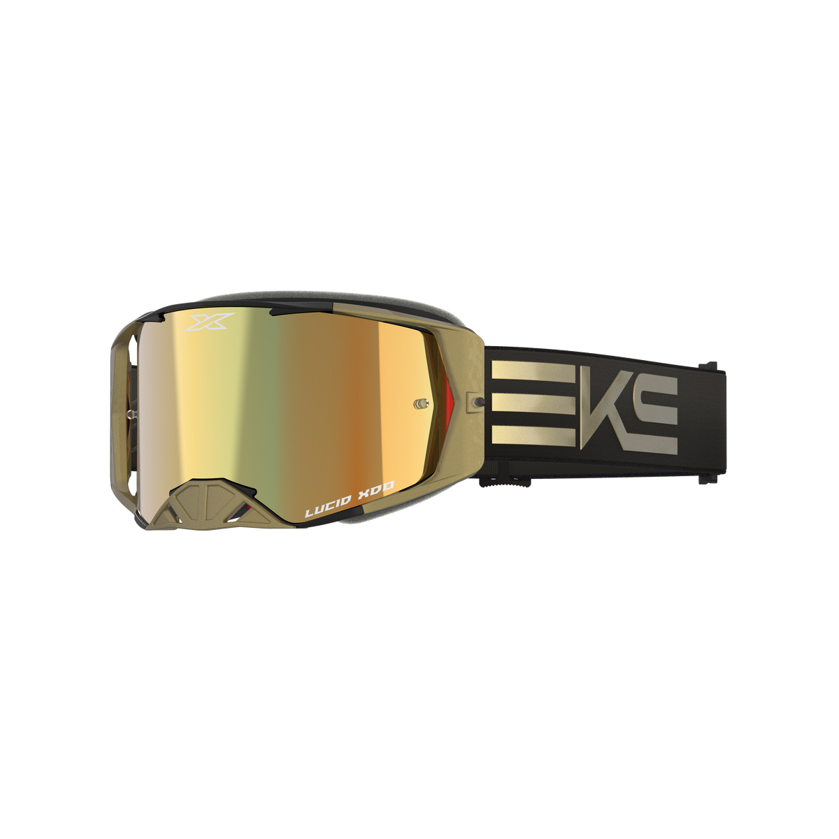 Lucid Goggle EKS Flag Black Gold - Gold Mirror Lens