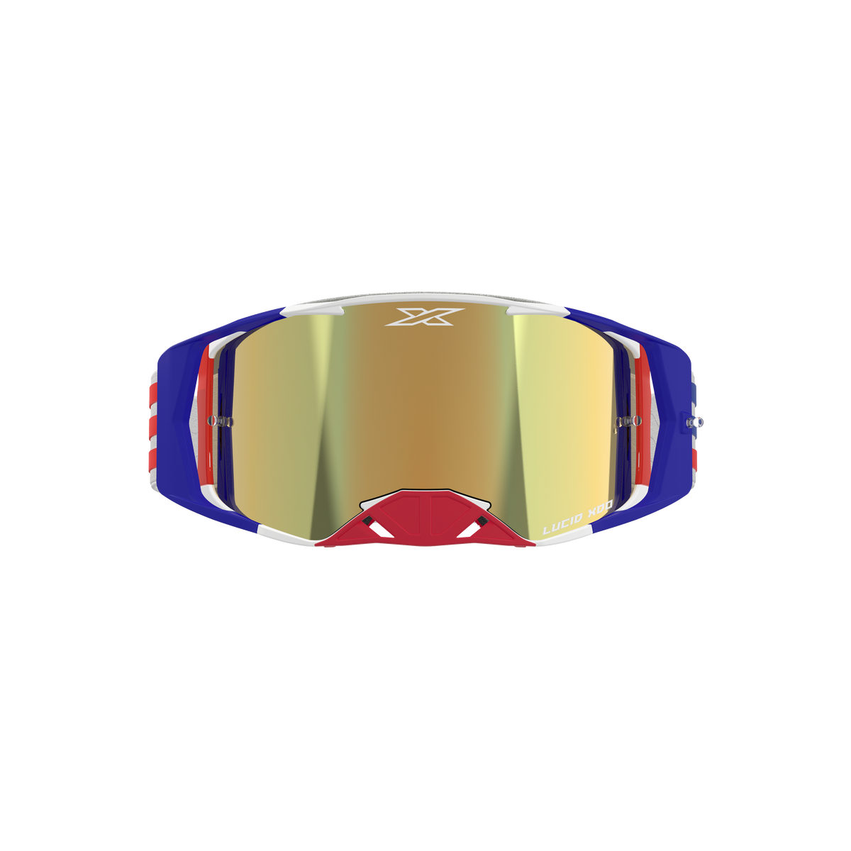 Lucid Goggle EKS Flag RWB - Gold Mirror Lens