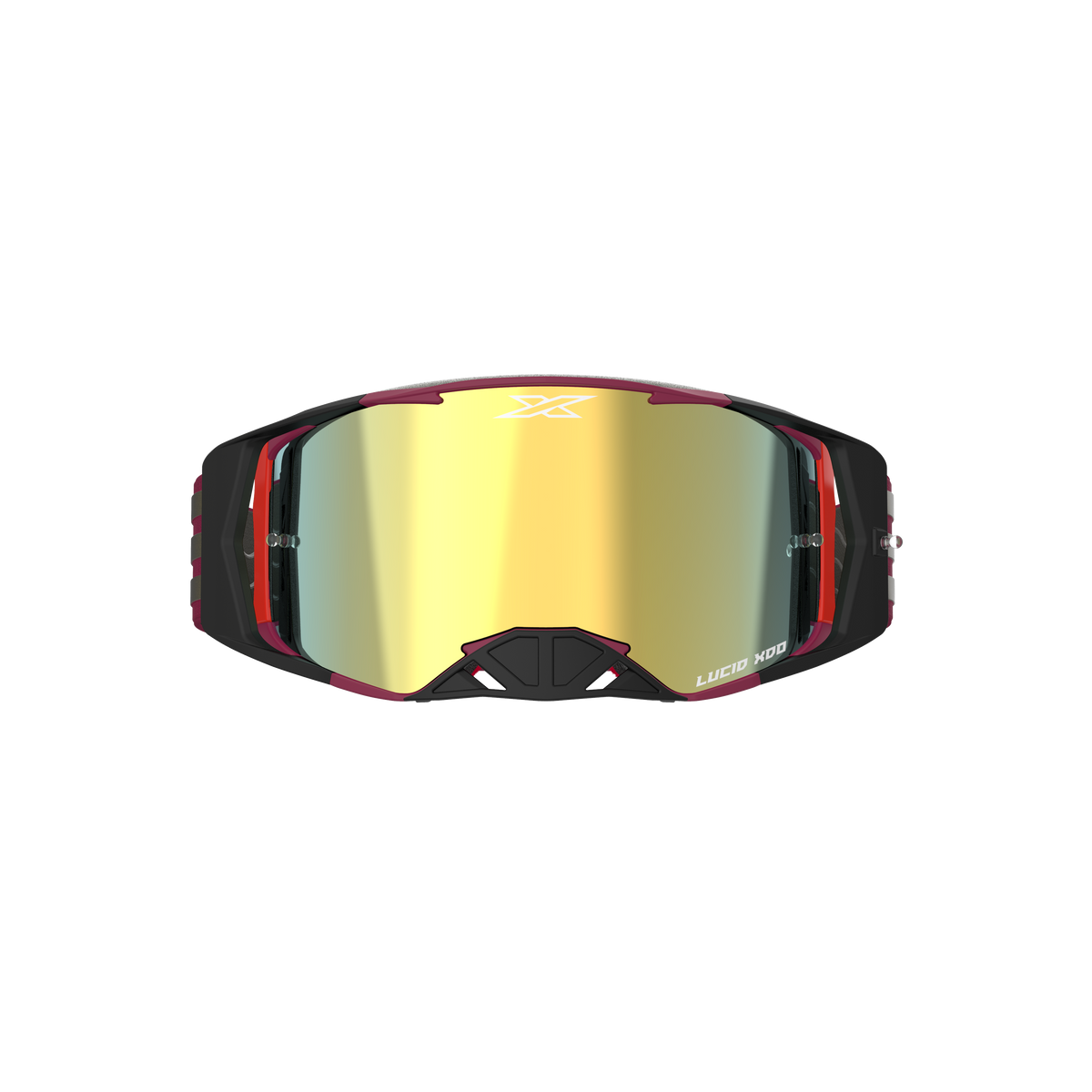 Lucid Goggle EKS Flag Maroon Gold - Gold Mirror Lens