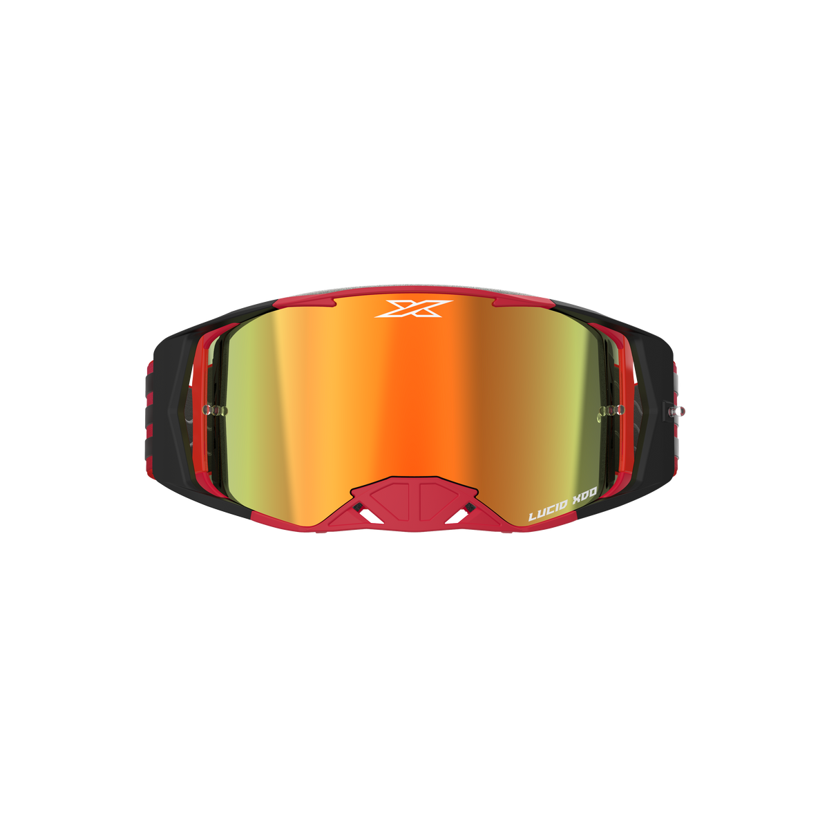Lucid Goggle EKS Flag Red Black - Red Mirror Lens