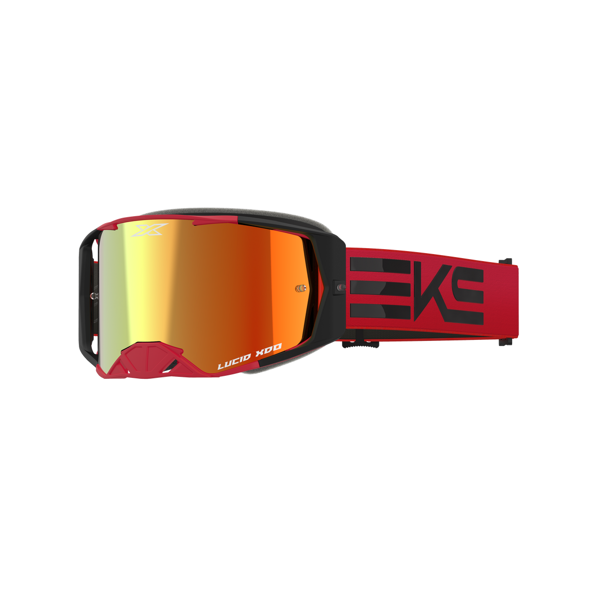 Lucid Goggle EKS Flag Red Black - Red Mirror Lens