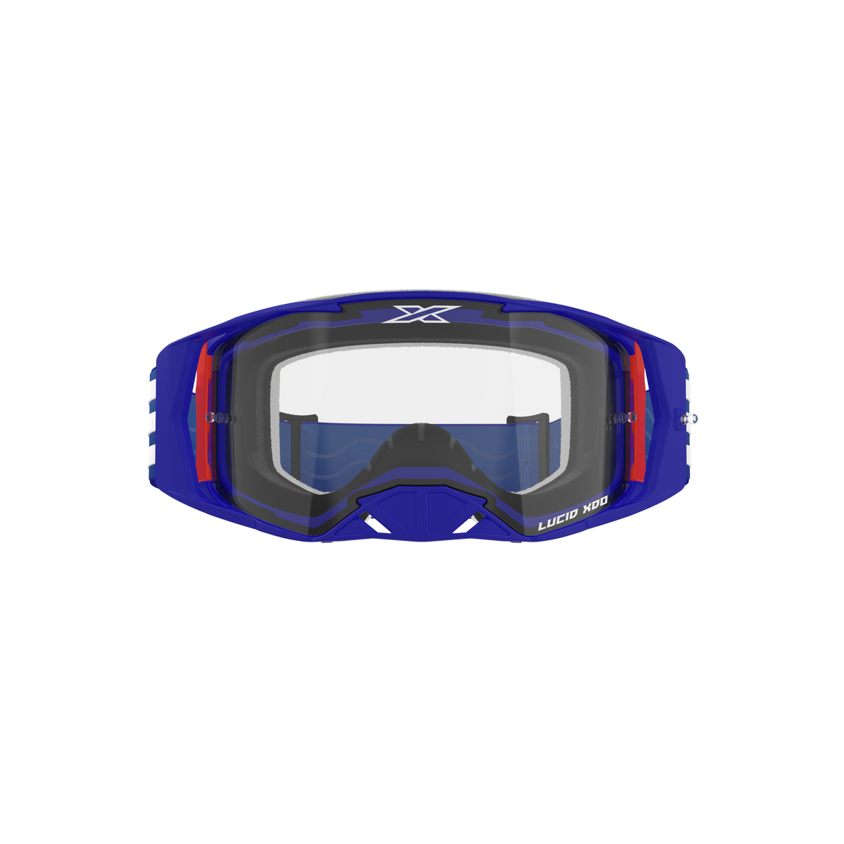 Lucid Race Face Goggle EKS Flag Blue - Clear Lens